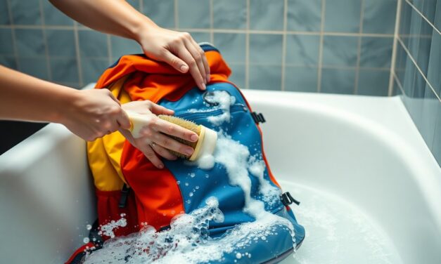 Czyszczenie plecaka turystycznego – mycie w wannie i domowe środki | Przedstawisz krok po kroku, jak wyczyścić plecak przy użyciu wody, łagodnego mydła i szczotki. To metoda skuteczna, tania i nie wymaga zakupu specjalnych środków.
